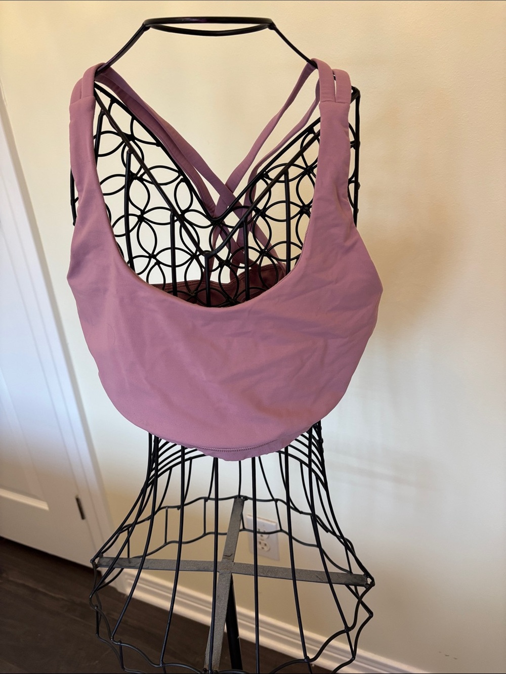 Lululemon Dusty Mauve Sports Bra with Strappy Back, Sz 8